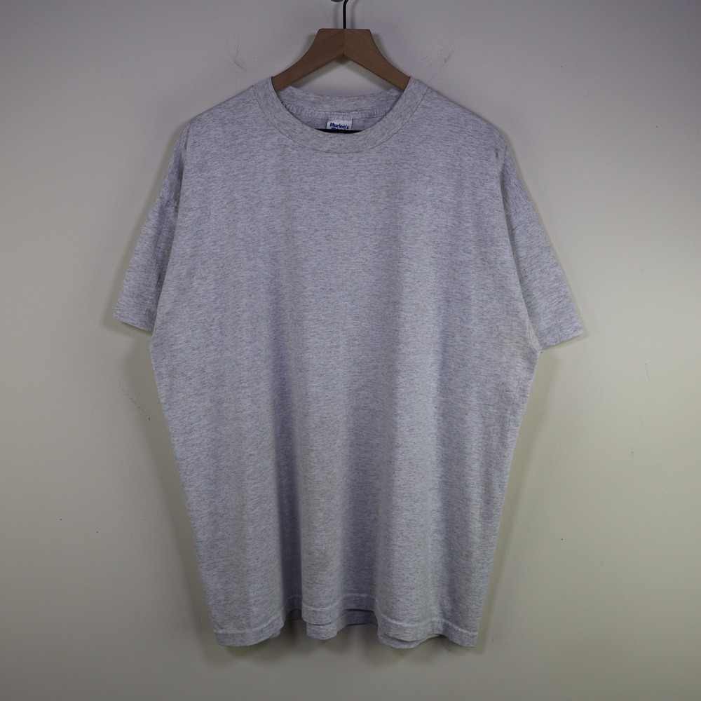 Vintage 90s Murina Best Blank T-Shirt‎ XXL Grey Made in USA Premium Weight Tee